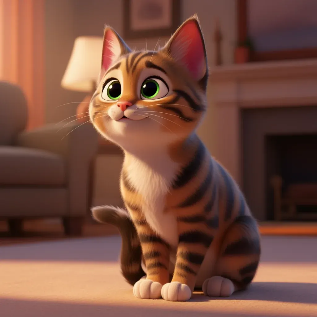 Tabby Cat cartoon portrait